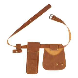 Trädgårdsbälte med fickor i nötläder